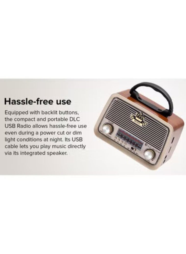 Radio FM - AM - SW Brown wood Bluetooth Portable Audio TF Card  USB Flash disk Aux playback - Image 2